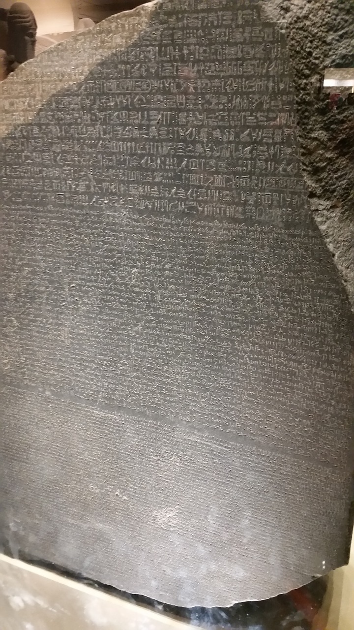 The original Rosetta Stone at The British Museum via pixabay
