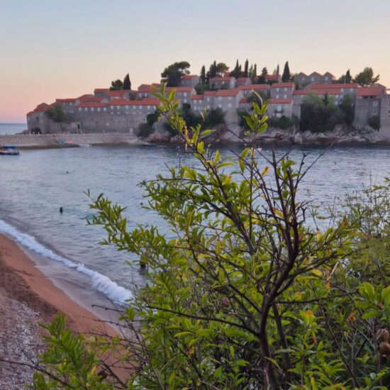 The rewarding end of the hike from Budva to Sveti Stefan